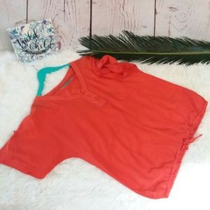 ANN TAYLOR LOFT V-Neck Red Blouse, Silk/Cotton S